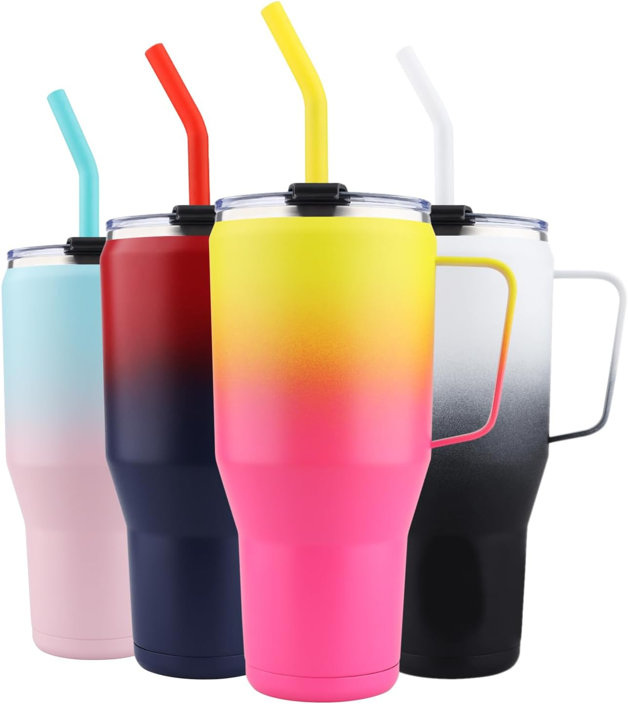 40 Oz Tumbler with Handle, Double Wall Vacuum Sealed Stainless Steel Insulated S