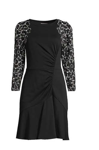 chinese dress ladies Buy Rebecca Taylor Women's Short Sleeve Tweed Dress, Navy/Black, 6 at  Amazon.in