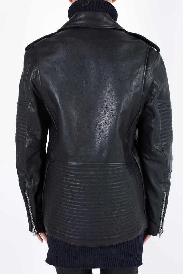 Chaqueta de motociclista de cuero negra Alexander Wang talla 4 - de gran tamaño Foto 4 de 4