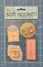 me & my BIG ideas Soft Spoken Embellishments - DELICATE BABY GIRL - 4 pcs