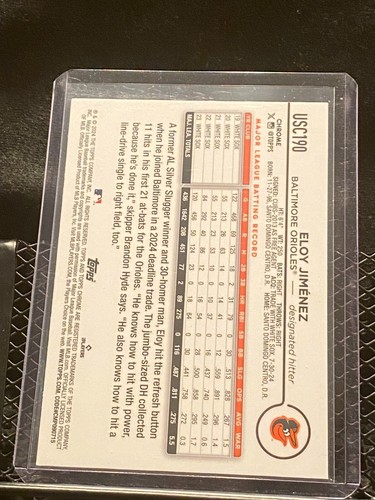 Eloy Jiménez 2024 Topps Chrome Update - rifrattore viola #123/250 #190 Orioles - Foto 2 di 2