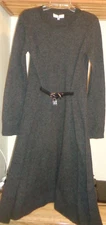 JW ANDERSON  DARK GRAY   MELANGE 100% SHEEP WOOL  SWEATER   DRESS NWT SZ L