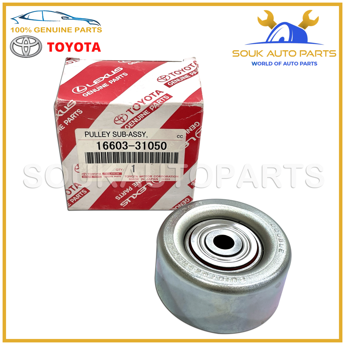 16603-31050 Genuine Toyota PULLEY SUB-ASSY, IDLER, NO.1 4RUNNER