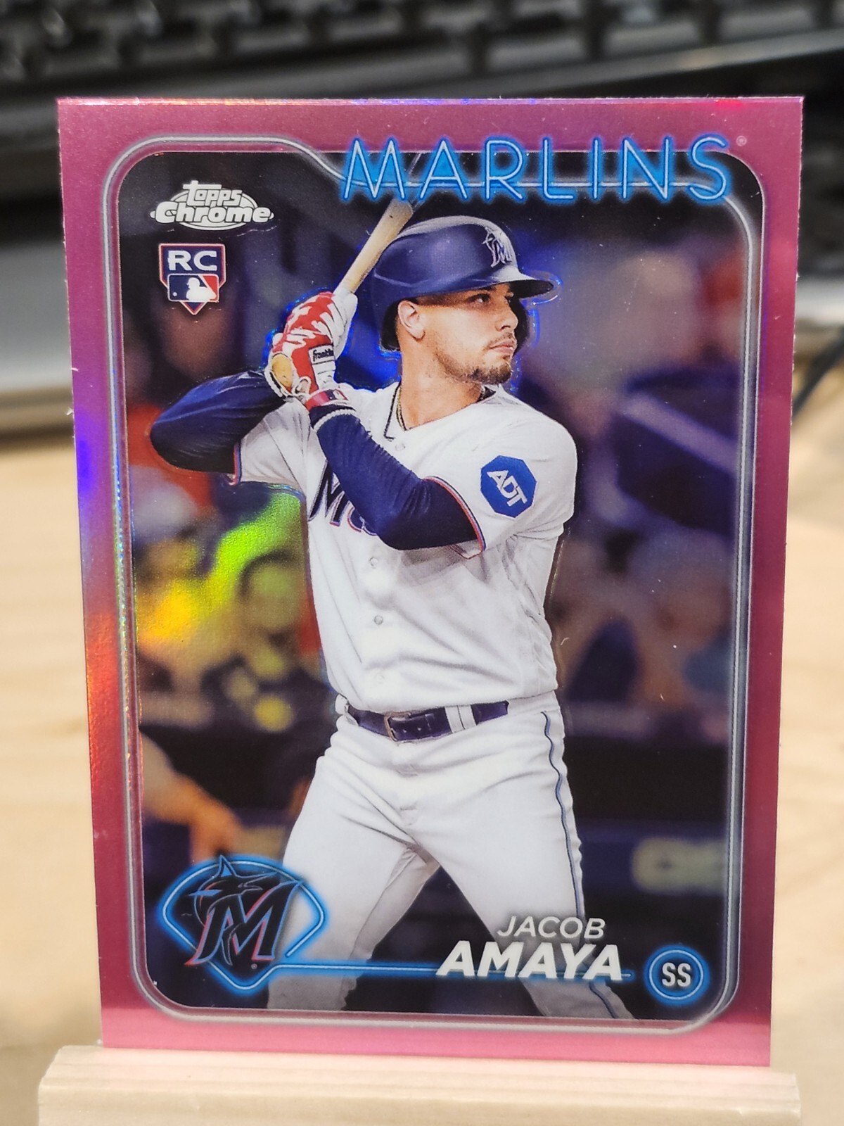 2024 Topps Chrome - Pink Refractor #92 Jacob Amaya (RC)