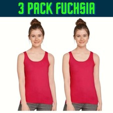 3& 6 WOMEN'S STRETCHY RIBBED VEST LADIES STRAPPY TANK TOPS CAMI HIGH QUALITY lot