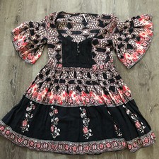 Free People XS Hayden Floral Lace Valley Printed Swing Dress Bell Sleeve