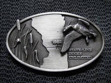 1982 DUCKS UNLIMITED STATE LINE MALLARD BELT BUCKLE VINTAGE RARE BERGAMOT US