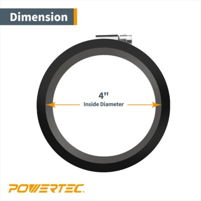 POWERTEC 4-Inch Dust Collection Flex Cuffs With Clamps – 6 Pack – For Shop Vacs, Tools - View #3