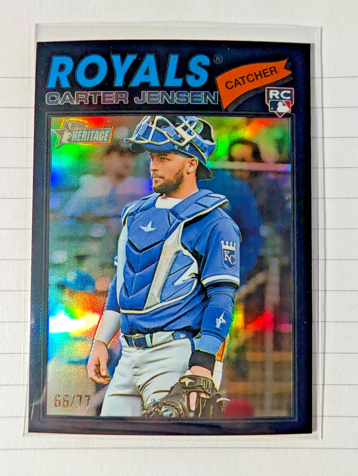 Carter Jensen Black Border Chrome Refractor Rookie #199 2026 Topps Heritage /77