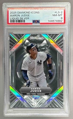 Aaron Judge 2025 Topps Diamond Icons #LS-2 Liquid Silver SSP PSA 8