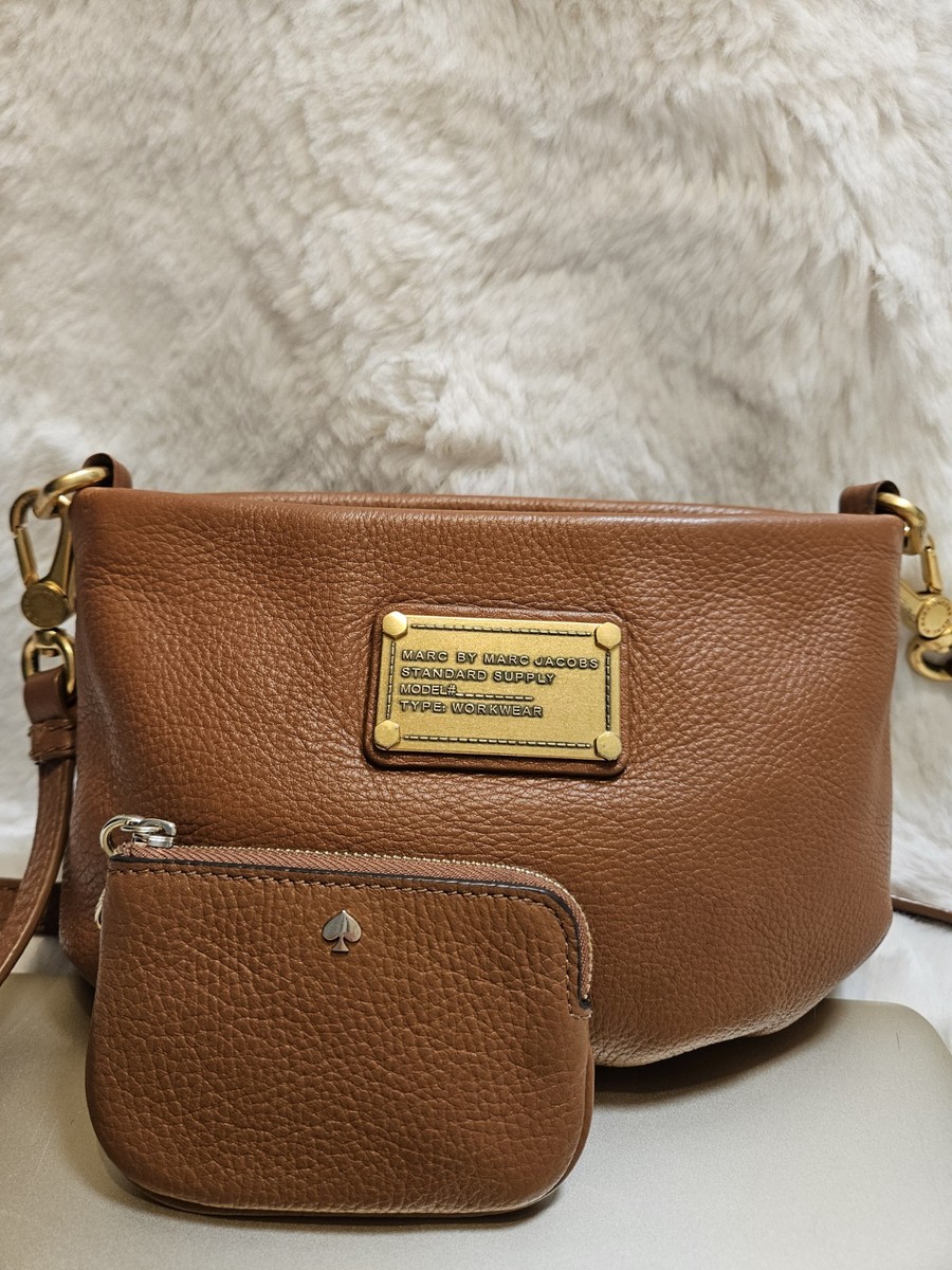 Marc by Marc Jacobs Cognac Pebbled Leather Crossbody Bag Gold