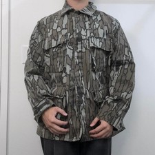 Real tree camo vintage button up over shirt jacket