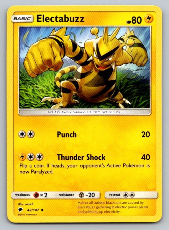 Electabuzz SM - Burning Shadows 42/147 NM