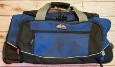 SAMSONITE Blue Canvas Carry On Rolling Multi Compartment Travel Duffle Bag