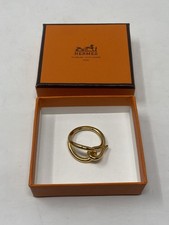 Hermes Sciarpa Anello Jumbo Gancio in Metallo Tono Oro