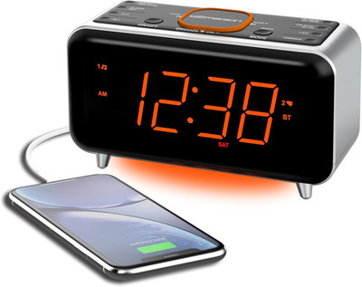 CKS1521 Smartset Bluetooth Dual Alarm Clock Radio with 1.4  Orange LED