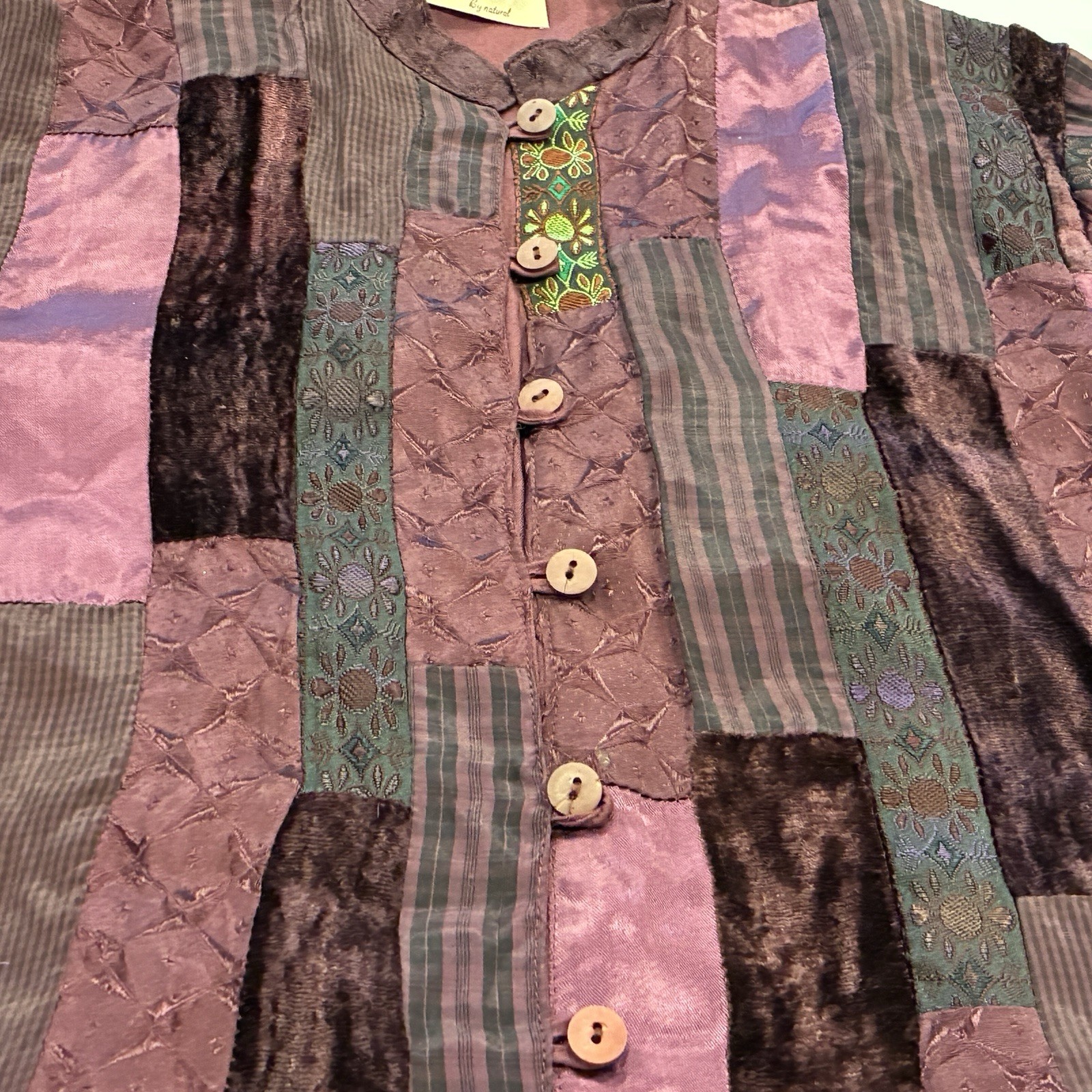 Anu Womens Purple Boho Patchwork Jacket Embroider… - image 9