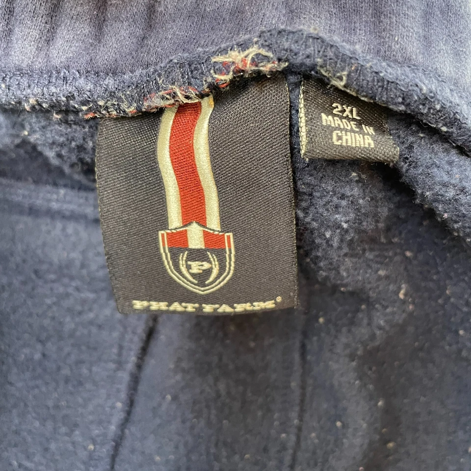 Pantalones deportivos de colección Phat Farm para hombre 2XL azules holgados con cordón Y2K pierna ancha cremallera grunge Foto 3 de 4