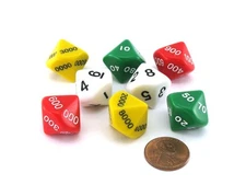 Place Value Dice 2 Sets (8 Pieces): Ones, Tens, Hundreds, and Thousands