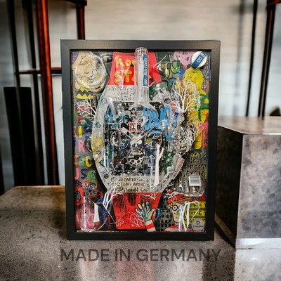 Belvedere Vodka Wandbild 3D Rahmen Street Art Bar Deko Luxus Geschenk 30x40