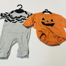 Baby 0 3 Month Halloween Outfits Pumpkin Bats
