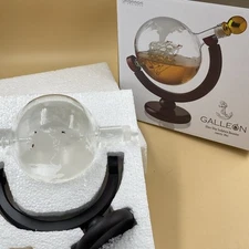 Galleon Whiskey Decanter - Glass Ship Sculpture Shannon By Godinger OPEN BOX