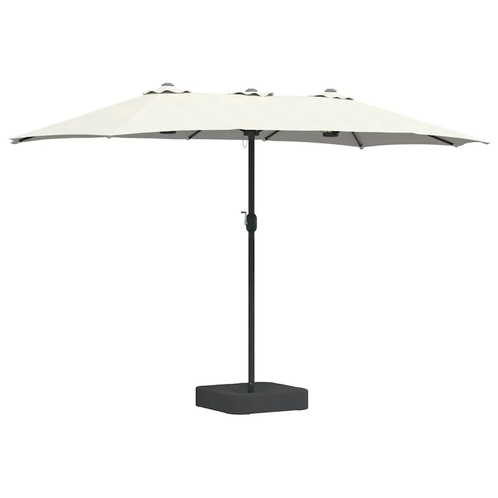Parasol de jardin pliable moderne grand format avec manivelle et mât inclinable acier