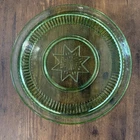 Green Depression Glass Serving Tray 11 Diameter Vintage