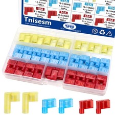 Tnisesm 90Pcs Right Angle Flag Spade Connector Wire Terminal Crimp Connectors...