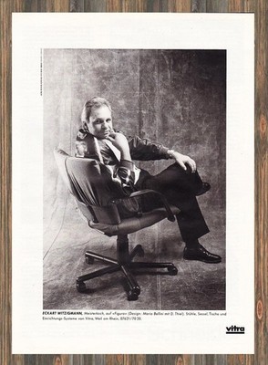 Vitra Sitzmöbel - Eckart Witzigmann - Reklame Werbeanzeige Original-Werbung 1988