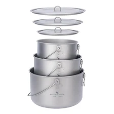 Boundless Voyage Titanium Hanging Pot for Outdoor Camping Backpacking Hiking ...