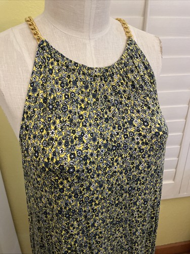Michael Kors Sleeveless Chain Strap Shift Dress Women's Size 1x Sunflower - Picture 2 of 10