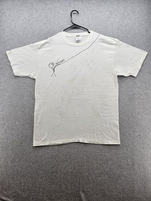 Anvil Shirt Mens XL White Giddyup Fishing Big Fish Back Graphic Cartoon Tee