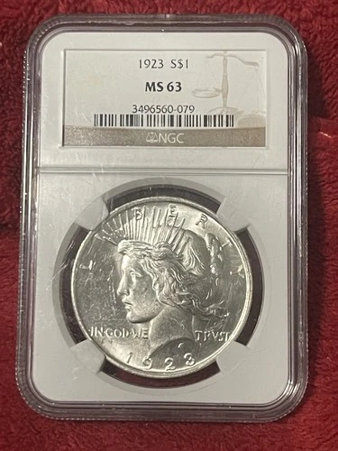 1923 United States Peace Silver Dollar NGC MS63