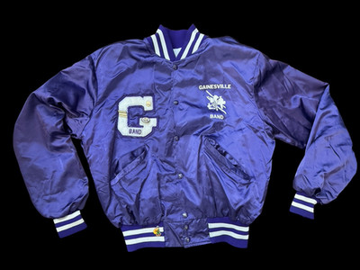 Band Jacket Vintage School Gainesville Florida Music & Award Pins Nylon Purple