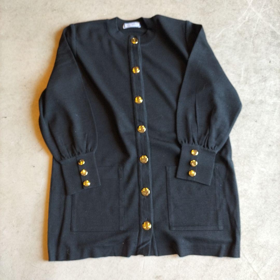 Autentico Cardigan Yves Saint Laurent Bottoni Oro Colore Nero Taglia M Donna