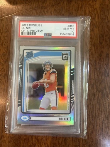 2024 Panini Donruss Optic - Rated Rookie Bo Nix #209 Holo Prizm (RC) PSA 10 Gem