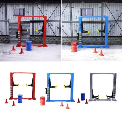 Maßstab 1:64 Diorama Garage 4 Teile/Set Display Szene Modellauto Lift Ölfass Reparatur