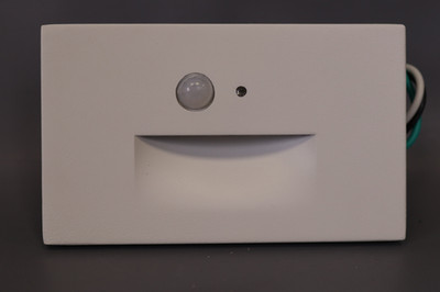 Hardwired White Motion Sensing LED Stair Light with Motion and Photocell Sensor