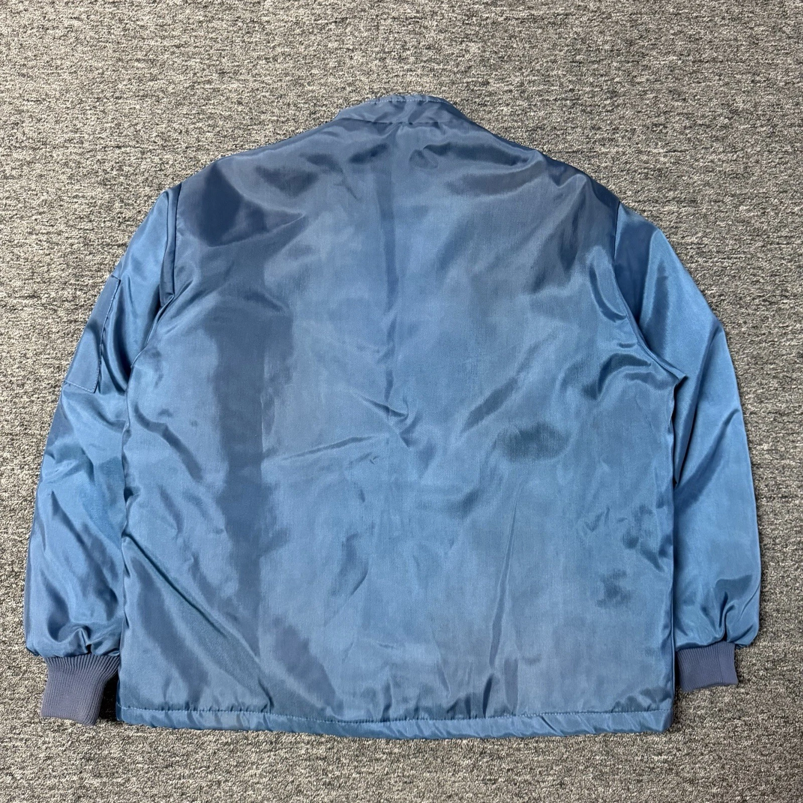 Swingster Blue Racing Windbreaker Beechcraft Employee Jacket Vintage 70s Sz L image 5
