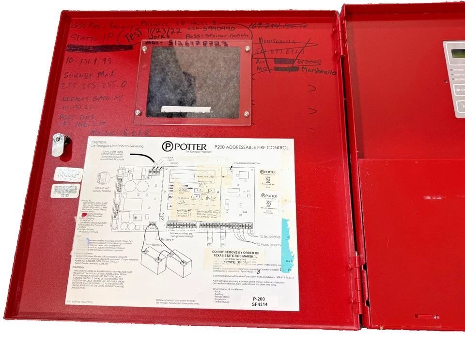 Potter P200 Fire Alarm Control Panel - Image 3 of 4