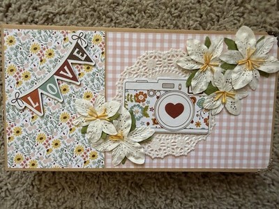 Handmade Scrapbook Mini Album Envelope Style 5.3x8.5 Echo Park Collection