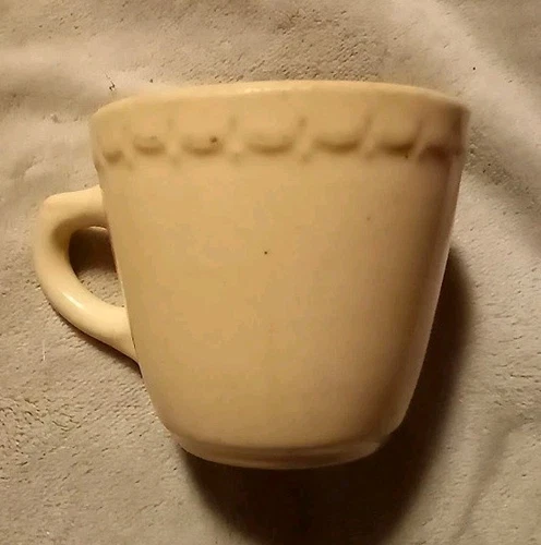 Syracuse Vintage China Tan Restaurant Diner Ware Econo Rim Mug Cup Heavy VG+