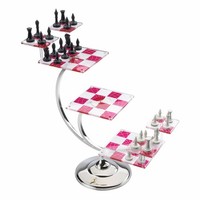 The Noble Collection Schachspiel Tri Dimensional Chess Set Kunststoff 3D 28 Cm