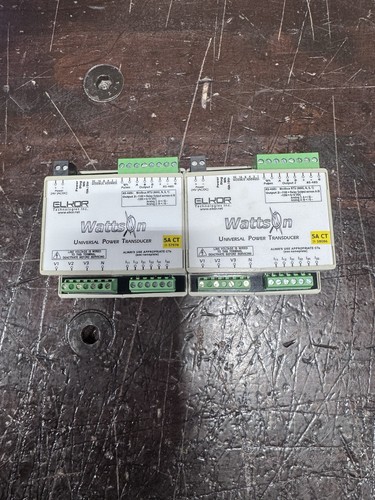 Lot Of 2 Elkor - WattsOn 1100-5a Universal Power Transducer 24vV ac, 100mA 60Hz