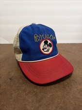 Vintage Walt Disney Productions Mickey Mouse Red Blue Hat Made In USA Bruce