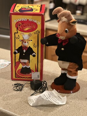 Dancing Rodolph Vntg 1977 Animated Dancing Musical Rudolph Red Nose Reindeer Original ...