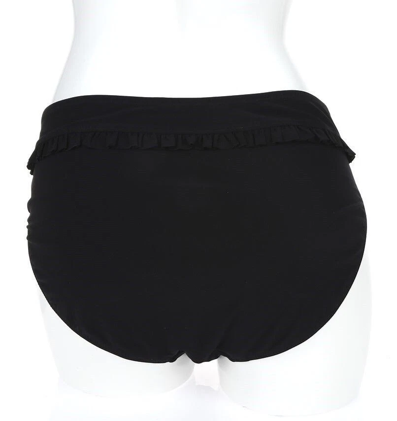 Profile by Gottex 128198 black ruffled bikini bottoms swimwear size 8 - Image 2 of 2