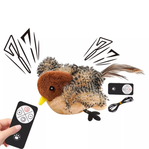 Interactive Chirping Bird Cat Flapping Bird Cat Toy Simulation Sparrow Toy