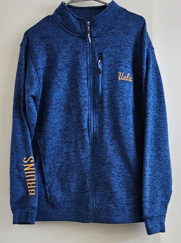 UCLA Bruins Jacket Men Medium Blue Champion Full Zip Sweatshirt Embroiled Logo